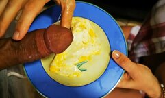 Eating some proteins in the morning, Omelette with cum