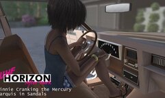 Minnie Cranking the Mercury Marquis in Sandals 1080p