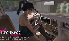 Becky Cranking the Mercury Marquis in Stiletto Boots 1080p