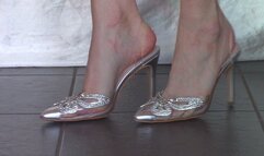 Silver Shiny Heel Shoeplay