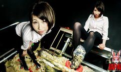 Yua Hidaka's Elegant Food Crush : Decadent Destruction by Black Stockings and High Heels