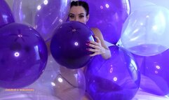 Posing with Purple Balloons Upclose View