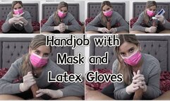 Masked Handjob with latex gloves