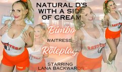 Natural D's with a side of Cream Bimbo Waitress Roleplay (1080WMV)