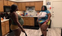 Ebony bbw gets a hard spanking for breaking the kitchen table.