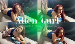 Enjoying a Marlboro 100 wearing blue lingerie | Alien Girl