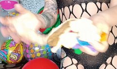 girl blow2pop long balloons