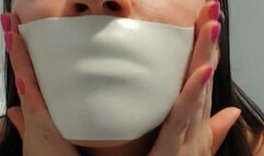 Microfoam Tape Gag Makes Me Cum Hard