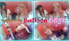 Undercover Balloon Boss - Bubblegum blowing and Looner Popping with Jacquelyn Velvets and Kat Van Wylder in 1080p