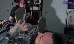 Late Night Surprise BBW Foot Smelling & Gagging Handjob