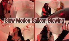 Slow Motion Balloon Blowing