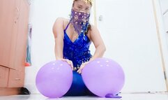 Sexy Genie Freya Sits and Stomps To Pop All Your Purple Balloons