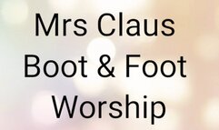 Mrs Claus Boot Worship and footjob