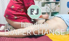 Handjob diaper change