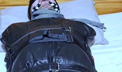 Sleepsack cock over stimulation torment 2-BBW domination,BBW bondage,amateur,sleep sack,male bondage,man in bondage,bound and gagged man,