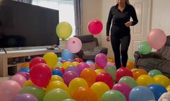 100 balloons feet popping stomping HD