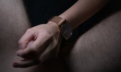Golden Wrist Watch Handjob with sexy steel Paul Hewitt watch