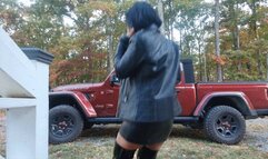 milf leather outdoor sexy struggles