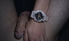 Wrist Watch Handjob with white G Shock