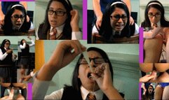 Hogwarts witch eRica gets fucked, and drinks cum from the condom used to fuck her!