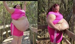 Fatty Exercises and Shows Off Her Huge Body at the Park *MP4*