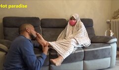 In a sensitive area of Romans Sur Isere a veiled Muslim woman offers me her bare feet (Amira &amp; Bob45) HD