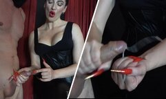 Cum with Mistress Christine long nail insertion