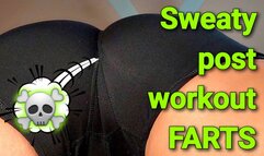 POV Realistic Post-Workout Face Farts Session in Spandex Bike Shorts