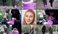 Ivi SLC Gimping with Cold Toes in the Park With Foot Play and Cast Talk (in HD 1920X1080)
