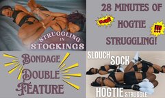 Hogtie Struggling In Stockings & Slouch Socks - Double Feature