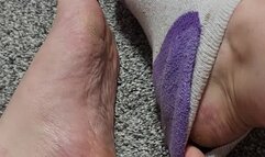 Sweaty, smelly socks removed - stinky feet!!