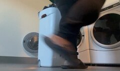 Secret spycam laundry room scratching