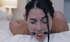 Carissa Dumond begs to be tied up, ball gagged and foot massaged by Pete Slow Motion Mobile Version