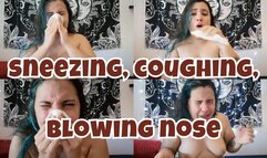 Topless Sneezing, Coughing, Nose Blowing