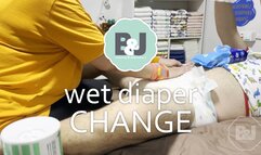 Wet diaper changing