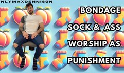 Bondage sock & ass worship as punishment