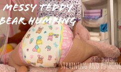 Ginger mess and humps her teddy bear - 4k Mp4