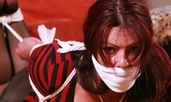 Fitness Magazine Cover Model Tara Caballero & BET she can Squirm out of Being Tightly Bound & Gagged! **23 MINUTES LONG**