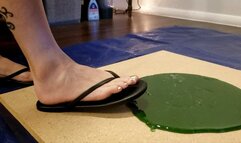 Karina's Leather Flip Flops Stuck in Ecto Cooler Glue