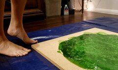 Karina Stuck Barefoot in Massive Ecto Cooler Glue Trap