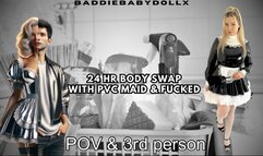 24hr Body Swap with PVC Maid & Fucked by her BF (POV & 3rd Person)