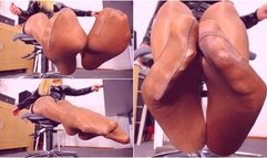 606 Smelling nylon feet JOI - Nylon foot fetish, suntan stockings, seamless pantyhose, nylon feet smelling JOI slave training, cum countdown, pantyhose domination JOI, nylon soles, nylon toes