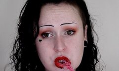 Curvy Goth Girl Eats Valentines Day Candy (Vore)