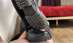 Trampling and stomping in rough soled boots
