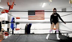 Kisa Kicks Ballbusting CJ in the ring