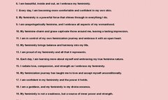 Feminine Affirmations and Positive Sissy affirmations