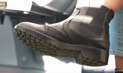 Boot fetish close-up and dirty soles, candid shoe fetish model, watch, stare my boots and shut-up, worm