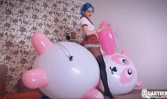 Q931 Stasia's crazy overinflation and popping of ShoSu Panda - 1080p