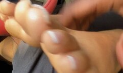 Footjob from sexy sorority model