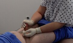 Patient dominates her doctor with intense handjob